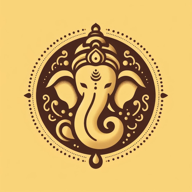 Photo ganesha vector model 2d design with simple background style and simple color model