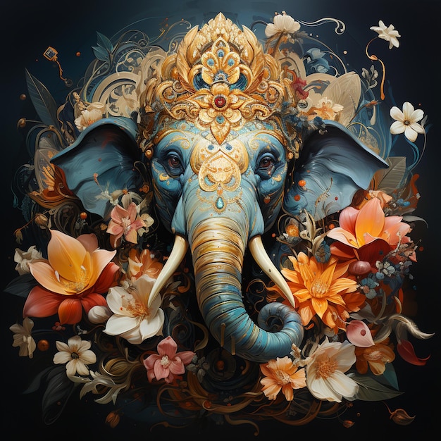 Ganesha with beautiful bright colors