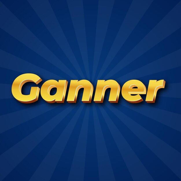 Gannerテキスト効果 ゴールド JPG 魅力的なバックグラウンドカード写真