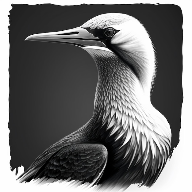 Gannet vogel zwarte icoon mooi beeld Ai gegenereerde kunst