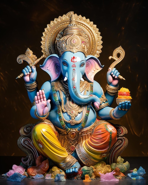 Ganpati's Idol-kunstwerk met geïsoleerde achtergrond