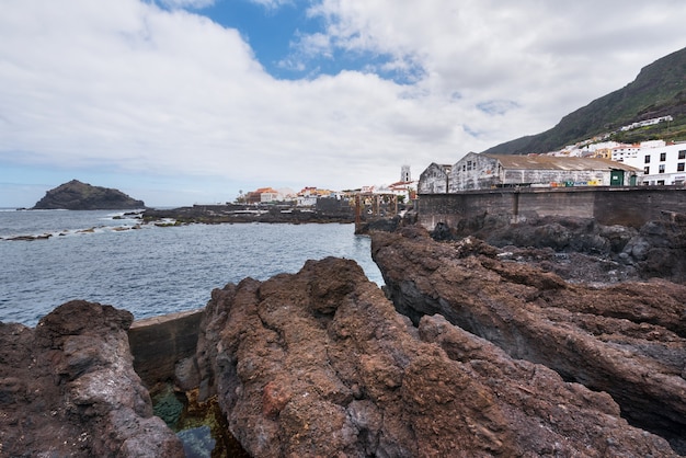 Garachico harbour, in north Tenerife island, Canary islands, Spain.