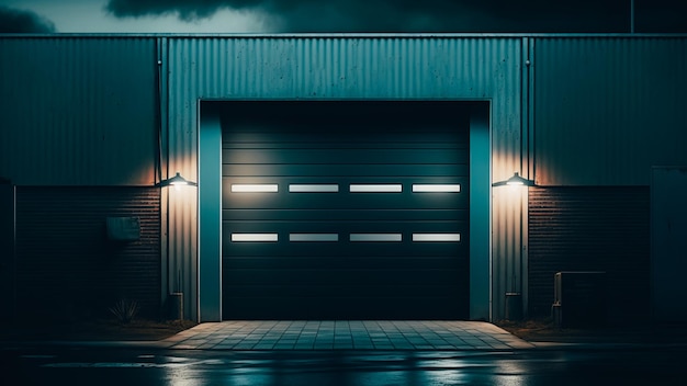 Garage door at a modern building