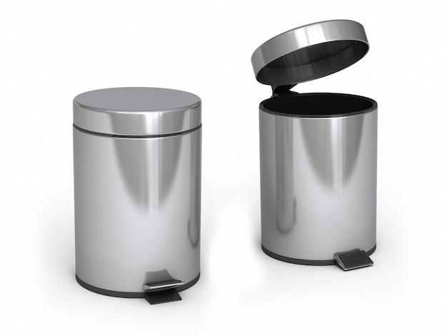 Garbage Cans (isolated on white and clipping path)