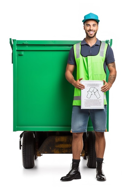 Garbage Man with Dustcart in City AI Generated