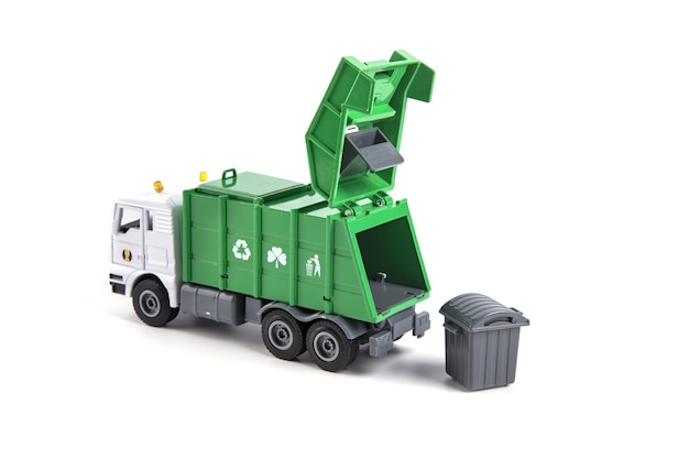 Garbage truck isolated on a white background