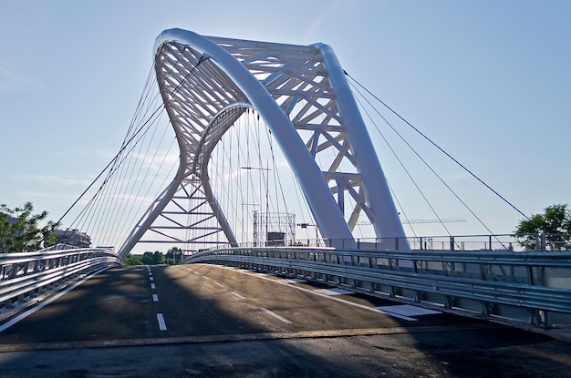 Garbatella Bridge modern architecture in Rome Italy