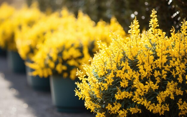 Foto forsitia gialla brillante del giardino