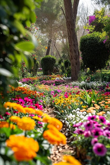 a garden coming to life in spring for Nowruz