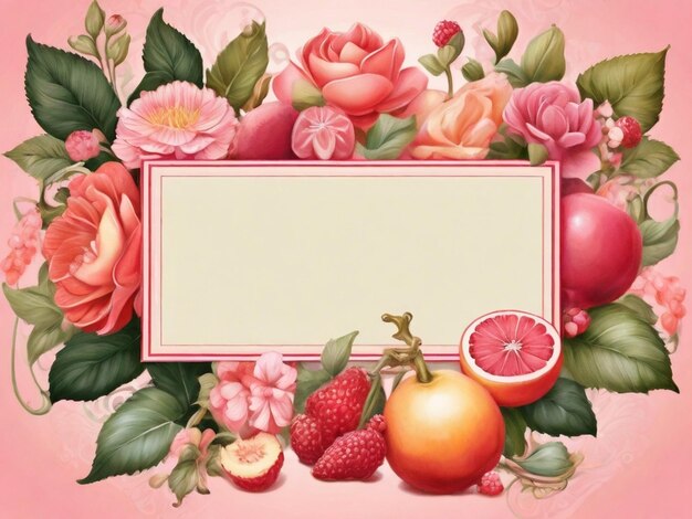 Garden Elegance Border Frame Highlighting Juicy Sweetness