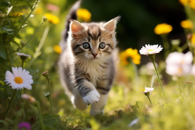 Garden Fantasy of a Playful Kitten