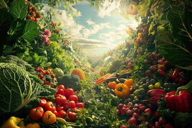 A garden filled with lots of different types of vegetables