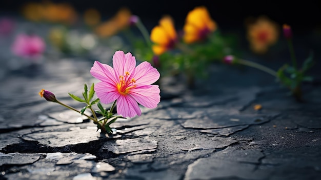 Garden flower asphalt