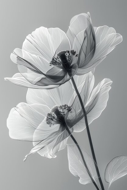 Photo garden flowers on a gray background