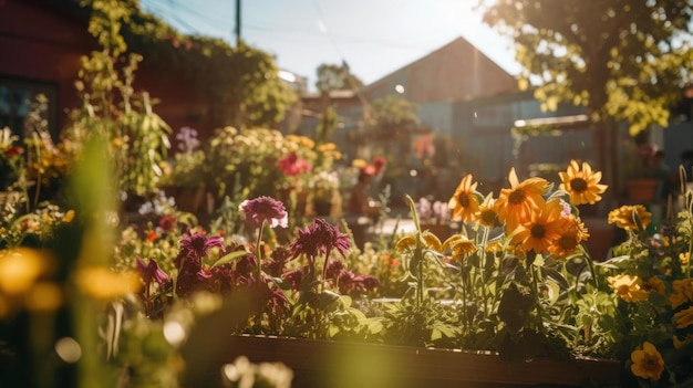 garden in full bloom on Earth Day