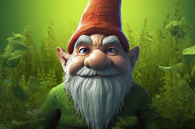 Garden gnome in the forest