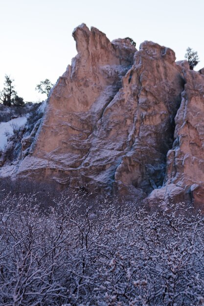 Photo garden of the gods after fresh snow fall.