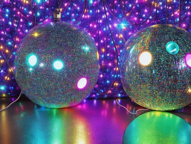Photo garden lights waterproof outdoor solar balls vector