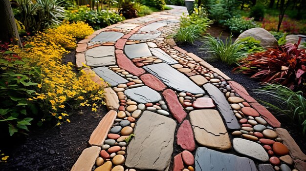 Photo garden path made of stones