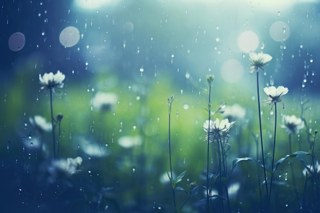 庭の雨の背景は屋外で