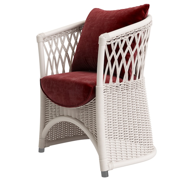 Garden rattan wicker chair isolated