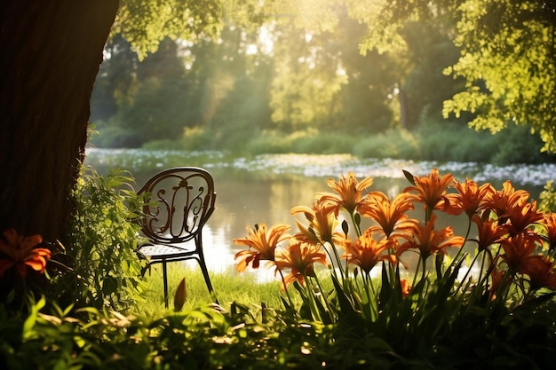 Garden Serenity Calm Oasis in the Flower Garden