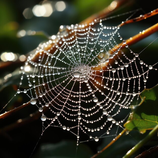 Garden Spider Web Dew