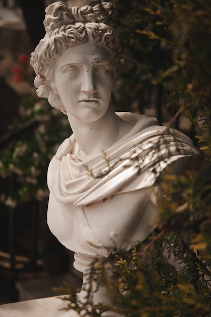 Garden statue in greece