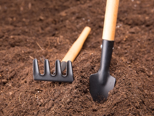 Garden Tools on Soil