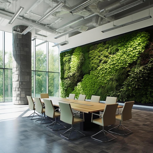 Photo garden wall in office interior