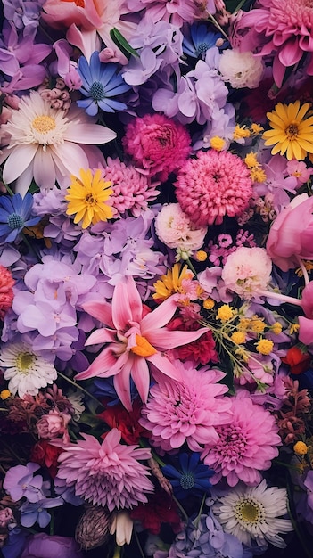 정원 속삭임 아름다운 꽃 배경 꽃의 꽃줄이 있는 면