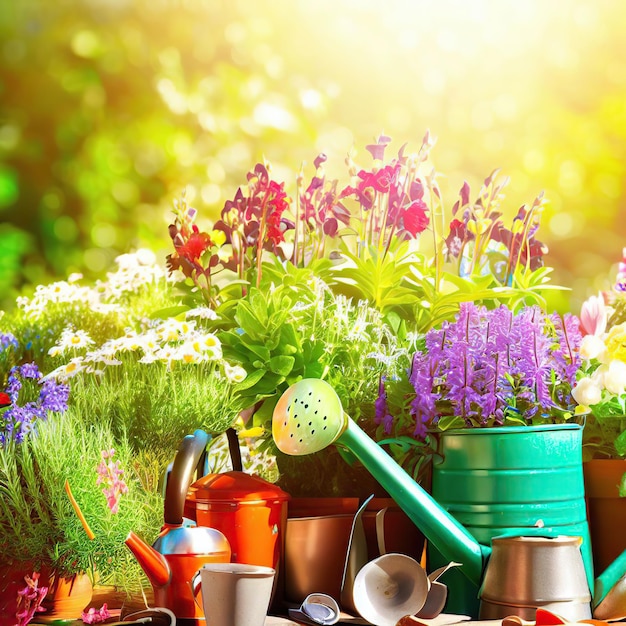 A garden with a lot of plants and flowers