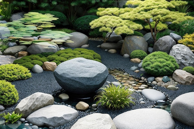 Garden with rocks