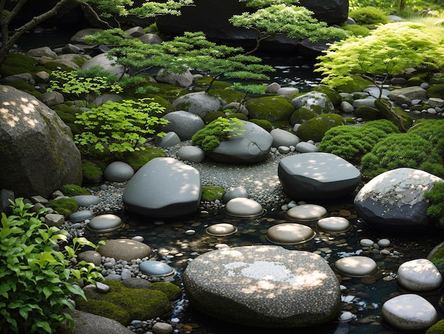 Garden with rocks