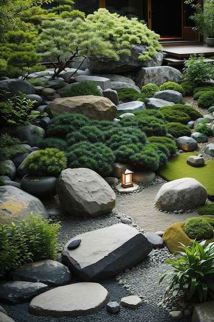 Garden with rocks