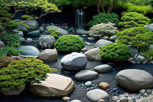 Garden with rocks