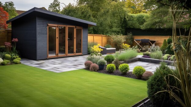 Garden With Shed and Lawn A Tranquil and Wellmaintained Outdoor Space