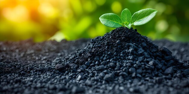 Фото Садовый биоуголь повышает производительность сельского хозяйства за счет улучшения углерода и плодородия почвы концепция садовый биологический уголь углерод почвы сельскохозяйственная производительность плодородие повышает устойчивое сельское хозяйство