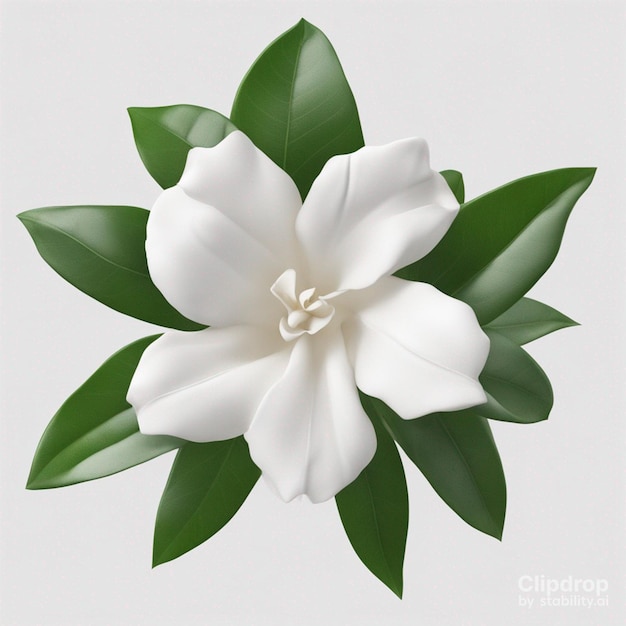 Foto gardeniabloem op witte achtergrond wordt geïsoleerd die