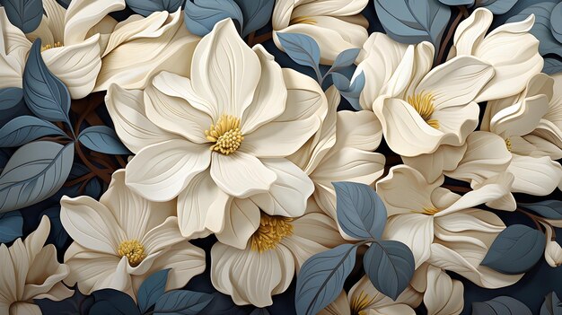 Gardenias flowers pattern