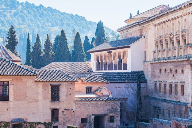 Gardens of Alhambra of Granada, Spain.