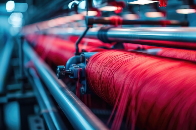 Foto garenvervormingsmachine in een textielfabriek