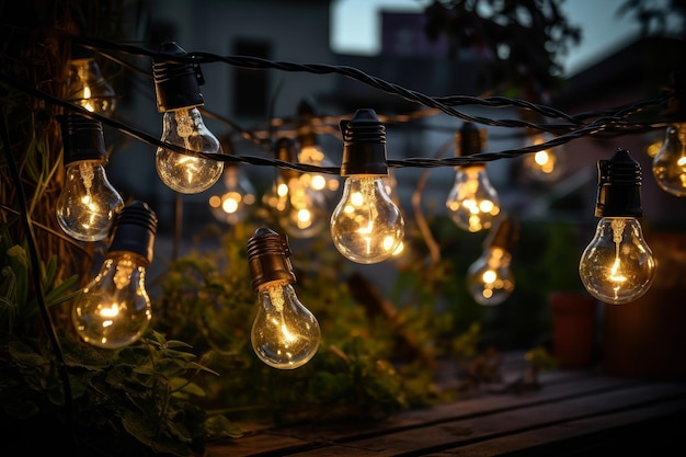 Garland light bulbs Generate Ai