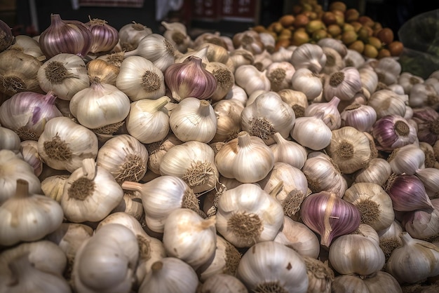 Photo garlic on background