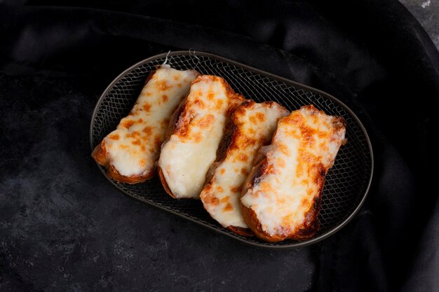 Garlic Bread in a metal basket