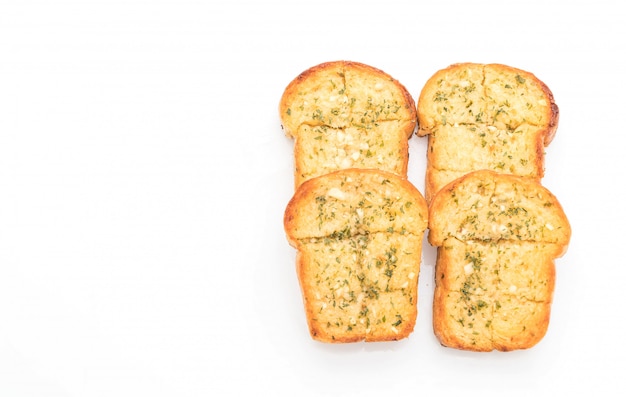 Photo garlic bread on white background