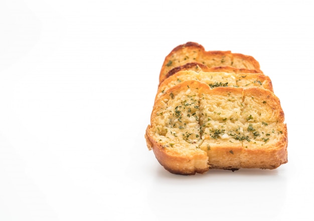 Pane all'aglio su sfondo bianco