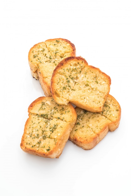 garlic bread on white background