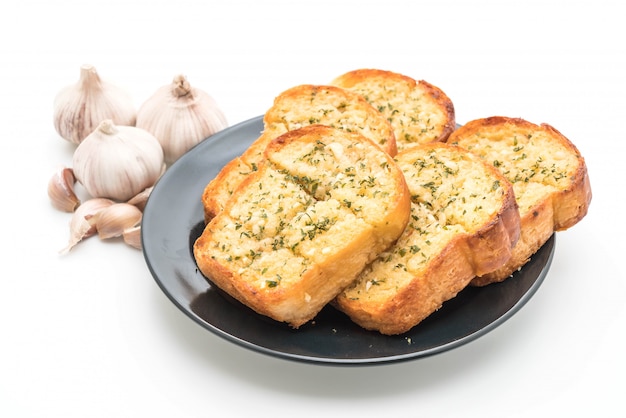 Photo garlic bread on white background