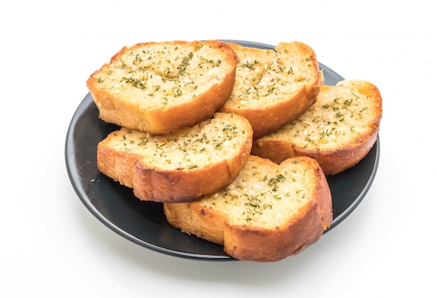 garlic bread on white background